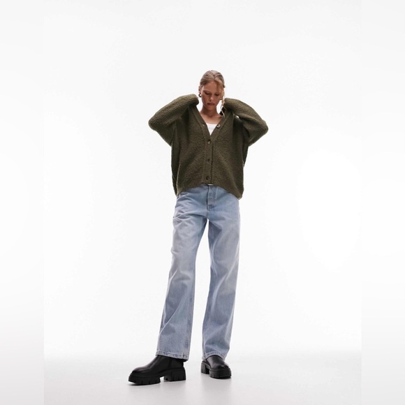 #0004 - Topshop | Knitted Plated Boyfriend Long Line Boucle Cardigan - Picture 4 of 7